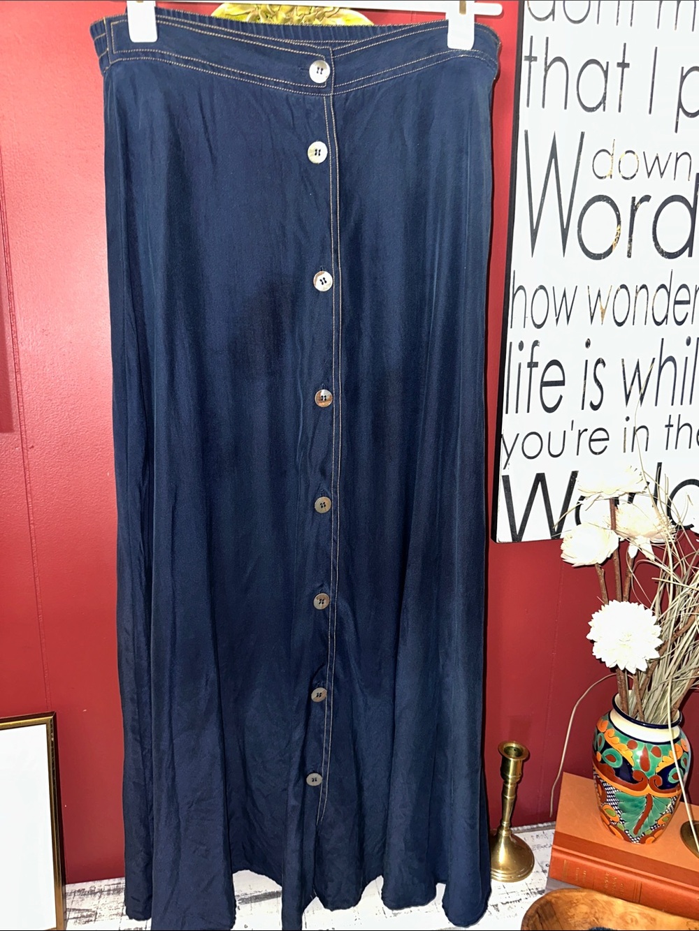 Carole Little Silk Maxi Skirt